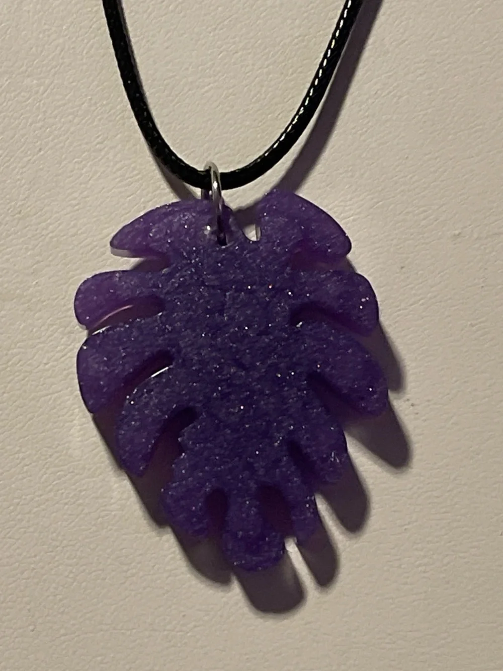 Purple Leaf Pendant Necklace - Women's Jewelry